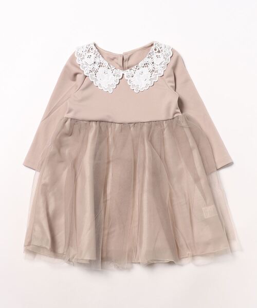 Catherine Cottage（キャサリンコテージ）の「レース襟チュールスカートワンピース 長袖（ワンピース・キッズ・ベージュ/ネイビー/ブラック/ライラック/サックスブルー/ピンク・100/130/120/110）」の14枚目の写真
