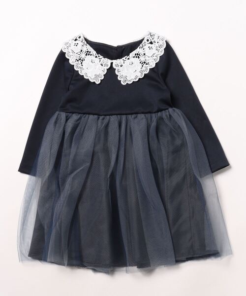 Catherine Cottage（キャサリンコテージ）の「レース襟チュールスカートワンピース 長袖（ワンピース・キッズ・ベージュ/ネイビー/ブラック/ライラック/サックスブルー/ピンク・100/130/120/110）」の15枚目の写真