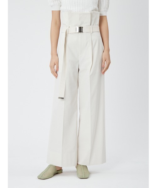 FRAY I.D(フレイアイディー)の「【00サイズあり】ベルト付きハイウエストワイドパンツ(スラックス・レディース・アイボリー/グリーン/ネイビー・1/0/00)」の13枚目の写真