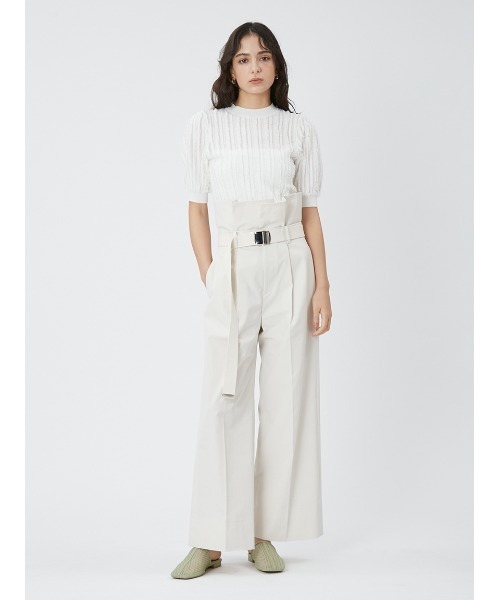 FRAY I.D(フレイアイディー)の「【00サイズあり】ベルト付きハイウエストワイドパンツ(スラックス・レディース・アイボリー/グリーン/ネイビー・1/0/00)」の21枚目の写真