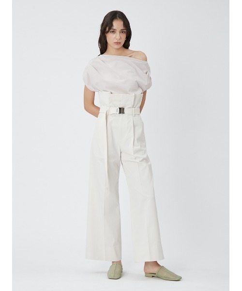 FRAY I.D(フレイアイディー)の「【00サイズあり】ベルト付きハイウエストワイドパンツ(スラックス・レディース・アイボリー/グリーン/ネイビー・1/0/00)」の22枚目の写真