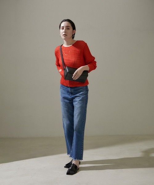 SALON adam et rope'（サロン アダム エ ロペ）の「【WEB限定】変形リブシアーニットプルオーバー【セットアップ対応】（ニット/セーター・レディース・グレー/ベージュ/レッド系その他/ネイビー・FREE）」の20枚目の写真