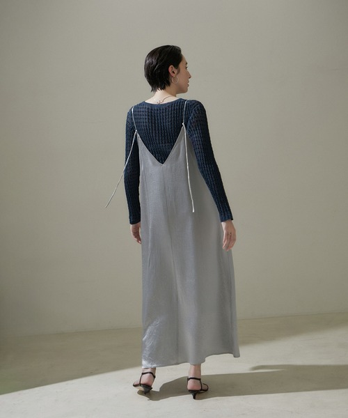 SALON adam et rope'（サロン アダム エ ロペ）の「【WEB限定】変形リブシアーニットプルオーバー【セットアップ対応】（ニット/セーター・レディース・グレー/ベージュ/レッド系その他/ネイビー・FREE）」の5枚目の写真