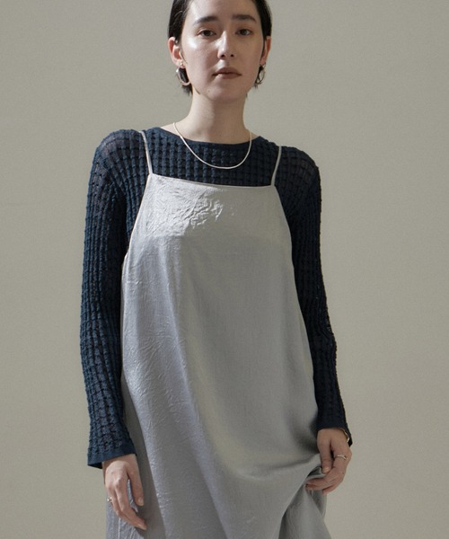 SALON adam et rope'（サロン アダム エ ロペ）の「【WEB限定】変形リブシアーニットプルオーバー【セットアップ対応】（ニット/セーター・レディース・グレー/ベージュ/レッド系その他/ネイビー・FREE）」の6枚目の写真