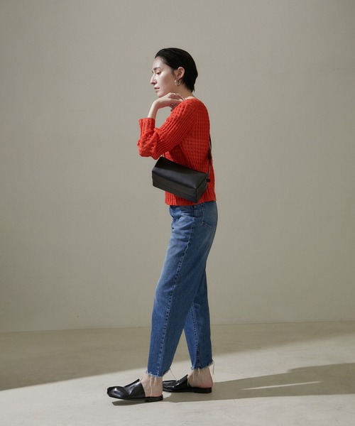 SALON adam et rope'（サロン アダム エ ロペ）の「【WEB限定】変形リブシアーニットプルオーバー【セットアップ対応】（ニット/セーター・レディース・グレー/ベージュ/レッド系その他/ネイビー・FREE）」の7枚目の写真