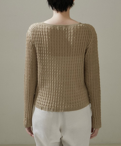 SALON adam et rope'（サロン アダム エ ロペ）の「【WEB限定】変形リブシアーニットプルオーバー【セットアップ対応】（ニット/セーター・レディース・グレー/ベージュ/レッド系その他/ネイビー・FREE）」の11枚目の写真