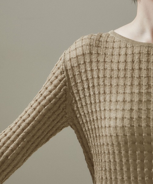 SALON adam et rope'（サロン アダム エ ロペ）の「【WEB限定】変形リブシアーニットプルオーバー【セットアップ対応】（ニット/セーター・レディース・グレー/ベージュ/レッド系その他/ネイビー・FREE）」の13枚目の写真