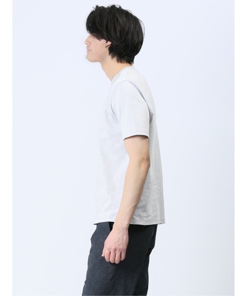 TAKA-Q（タカキュー）の「【コットン100% ストレッチ】タカキュー クルーネック半袖Tシャツ ボーダー（Tシャツ/カットソー・メンズ・ネイビー/ライトグレー・X-LARGE/LARGE/MEDIUM）」の4枚目の写真