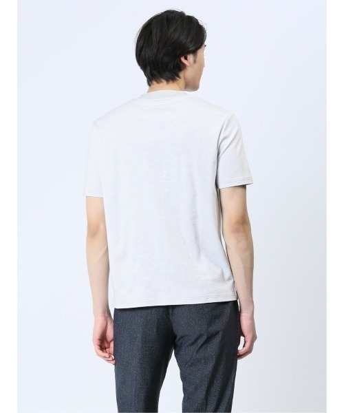 TAKA-Q（タカキュー）の「【コットン100% ストレッチ】タカキュー クルーネック半袖Tシャツ ボーダー（Tシャツ/カットソー・メンズ・ネイビー/ライトグレー・X-LARGE/LARGE/MEDIUM）」の5枚目の写真