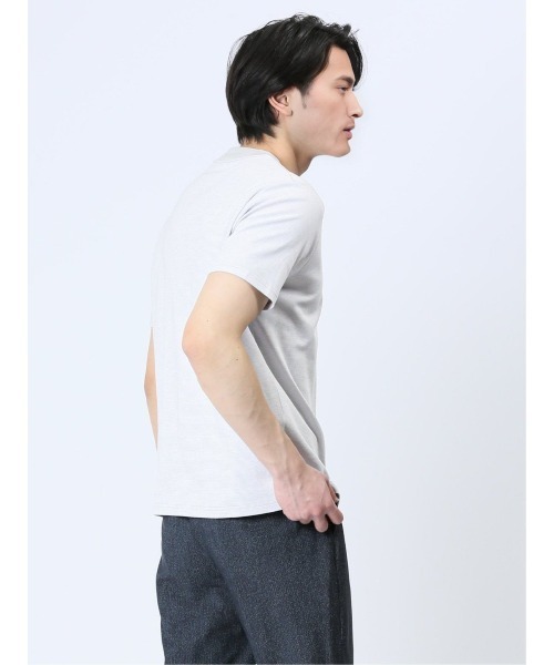 TAKA-Q（タカキュー）の「【コットン100% ストレッチ】タカキュー クルーネック半袖Tシャツ ボーダー（Tシャツ/カットソー・メンズ・ネイビー/ライトグレー・X-LARGE/LARGE/MEDIUM）」の6枚目の写真