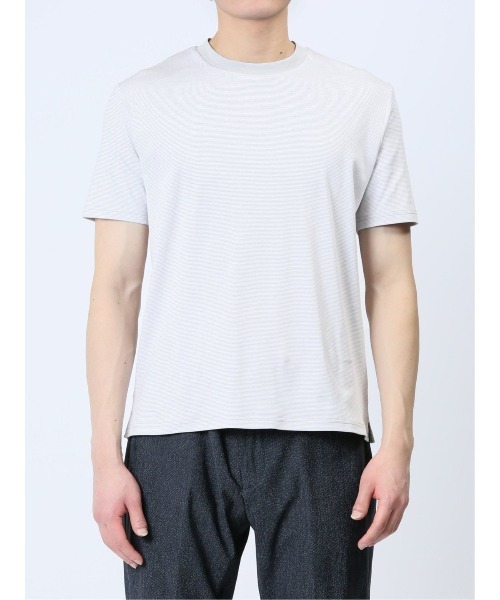 TAKA-Q（タカキュー）の「【コットン100% ストレッチ】タカキュー クルーネック半袖Tシャツ ボーダー（Tシャツ/カットソー・メンズ・ネイビー/ライトグレー・X-LARGE/LARGE/MEDIUM）」の7枚目の写真