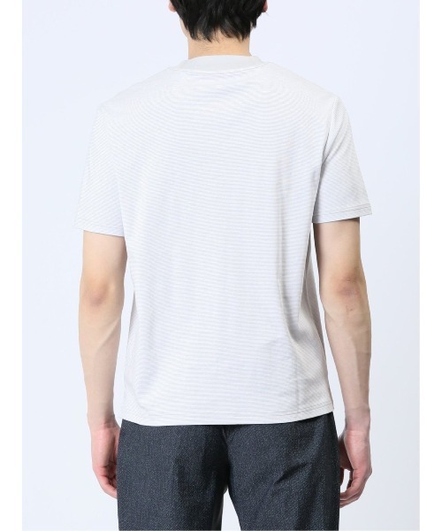 TAKA-Q（タカキュー）の「【コットン100% ストレッチ】タカキュー クルーネック半袖Tシャツ ボーダー（Tシャツ/カットソー・メンズ・ネイビー/ライトグレー・X-LARGE/LARGE/MEDIUM）」の9枚目の写真