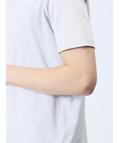 TAKA-Q（タカキュー）の「【コットン100% ストレッチ】タカキュー クルーネック半袖Tシャツ ボーダー（Tシャツ/カットソー・メンズ・ネイビー/ライトグレー・X-LARGE/LARGE/MEDIUM）」の11枚目の写真