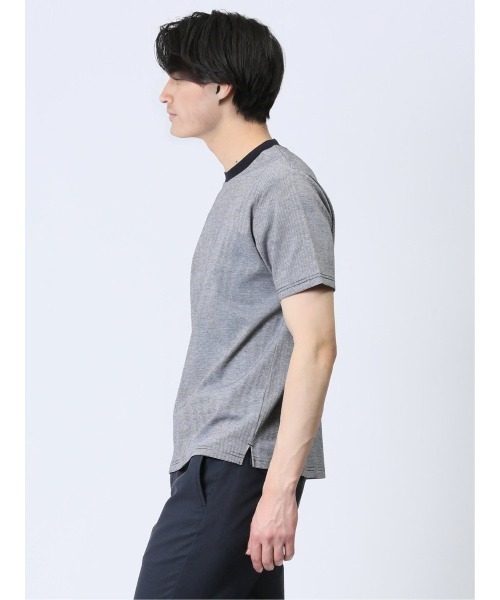 TAKA-Q（タカキュー）の「【コットン100% ストレッチ】タカキュー クルーネック半袖Tシャツ ボーダー（Tシャツ/カットソー・メンズ・ネイビー/ライトグレー・X-LARGE/LARGE/MEDIUM）」の14枚目の写真
