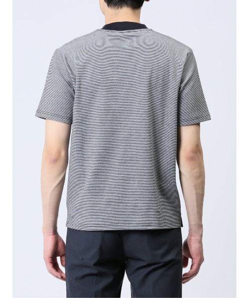 TAKA-Q（タカキュー）の「【コットン100% ストレッチ】タカキュー クルーネック半袖Tシャツ ボーダー（Tシャツ/カットソー・メンズ・ネイビー/ライトグレー・X-LARGE/LARGE/MEDIUM）」の19枚目の写真