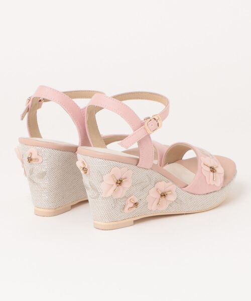 JELLY BEANS（ジェリービーンズ）の「フラワー刺繍ウエッジストラップサンダル(204-32958)JELLY BEANS(ジェリービーンズ)（サンダル・レディース・ピンク/ホワイト/ベージュ・L/M/S）」の8枚目の写真