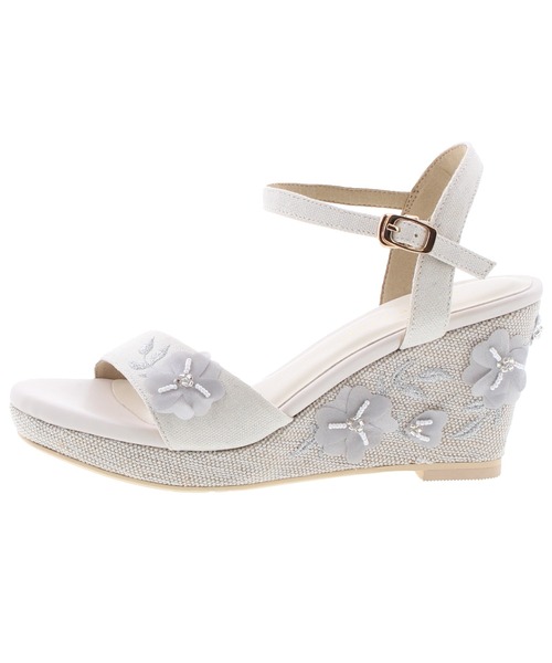 JELLY BEANS（ジェリービーンズ）の「フラワー刺繍ウエッジストラップサンダル(204-32958)JELLY BEANS(ジェリービーンズ)（サンダル・レディース・ピンク/ホワイト/ベージュ・L/M/S）」の10枚目の写真