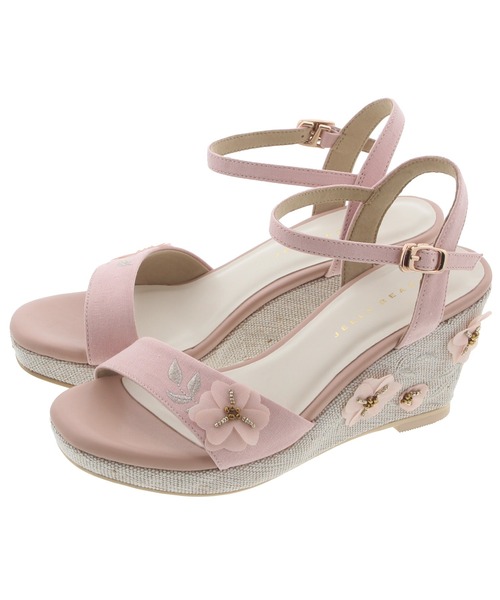 JELLY BEANS（ジェリービーンズ）の「フラワー刺繍ウエッジストラップサンダル(204-32958)JELLY BEANS(ジェリービーンズ)（サンダル・レディース・ピンク/ホワイト/ベージュ・L/M/S）」の17枚目の写真