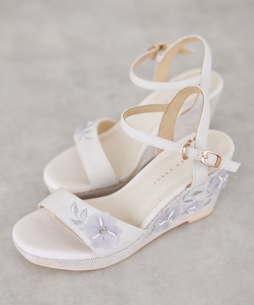 JELLY BEANS（ジェリービーンズ）の「フラワー刺繍ウエッジストラップサンダル(204-32958)JELLY BEANS(ジェリービーンズ)（サンダル・レディース・ピンク/ホワイト/ベージュ・L/M/S）」の18枚目の写真