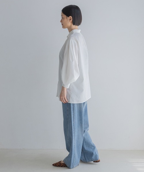 A part by（アパートバイ）の「ソデコンシャスレギュラーシャツ（シャツ/ブラウス・レディース・ライトブルー/オフホワイト/ブラウン系その他2・FREE）」の5枚目の写真