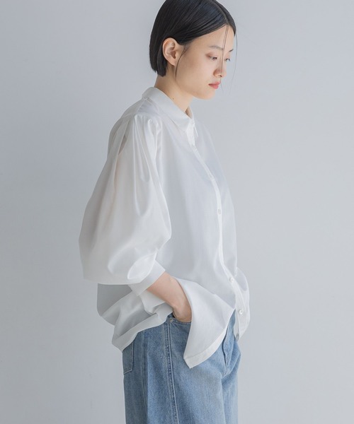 A part by（アパートバイ）の「ソデコンシャスレギュラーシャツ（シャツ/ブラウス・レディース・ライトブルー/オフホワイト/ブラウン系その他2・FREE）」の7枚目の写真