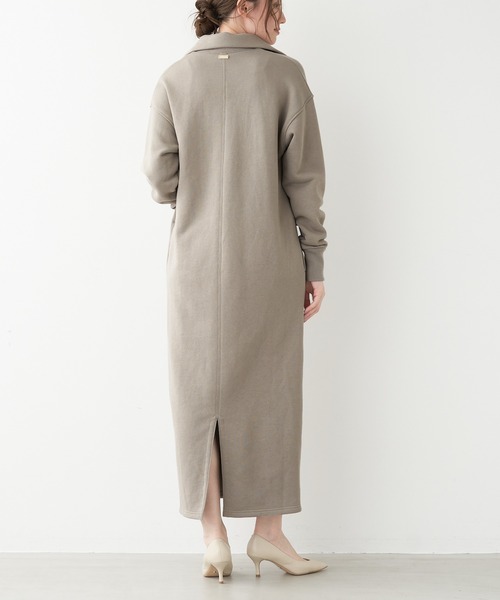 マイカアンドディール　ハーフジップアップ裏毛スウェットワンピース MICA&DEAL（マイカ＆ディール）の「ハーフジップアップ裏毛スウェット