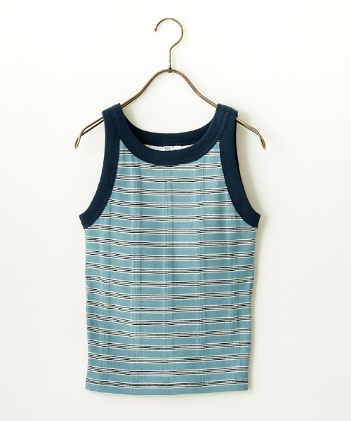 MILLER（ミラー）の「【CanCam 8月号掲載】[MILLER/ミラー] 別注 配色パネルリブ アメリカンスリーブタンクトップ(カップ付き)（タンクトップ・レディース・ブラック系/イエロー/オレンジ/アイボリー/ブラック/ブルー・F）」の11枚目の写真