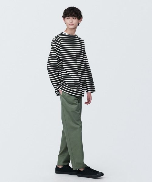 セール】紳士 洗いざらし太番手ボートネック九分袖Tシャツ（Tシャツ