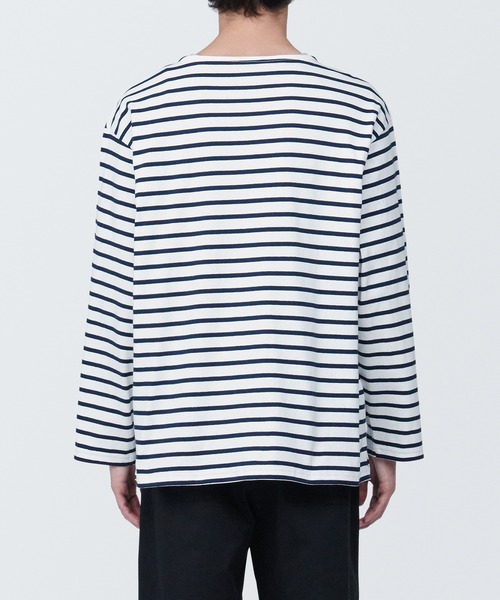 無印良品（ムジルシリョウヒン）の「紳士　洗いざらし太番手ボートネック九分袖Ｔシャツ（Tシャツ/カットソー・メンズ・ベージュ系その他3/ブラック系2/ネイビー系1/ブルー系その他6・S/XL/L/M）」の11枚目の写真