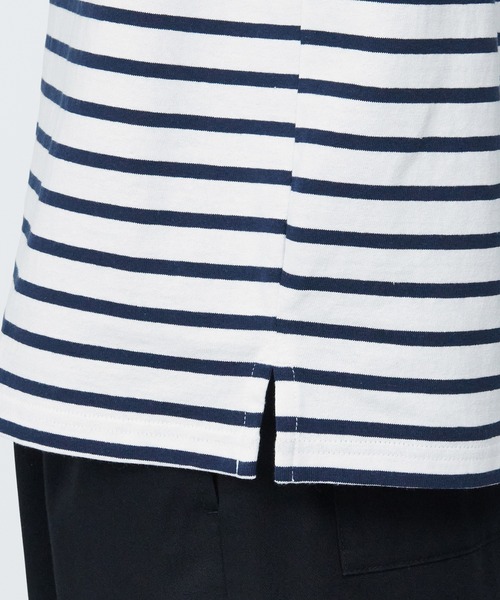 無印良品（ムジルシリョウヒン）の「紳士　洗いざらし太番手ボートネック九分袖Ｔシャツ（Tシャツ/カットソー・メンズ・ベージュ系その他3/ブラック系2/ネイビー系1/ブルー系その他6・S/XL/L/M）」の13枚目の写真