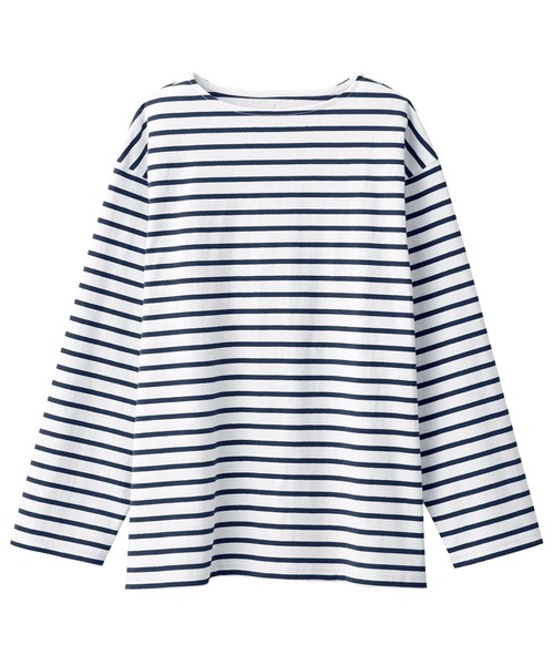 無印良品（ムジルシリョウヒン）の「紳士　洗いざらし太番手ボートネック九分袖Ｔシャツ（Tシャツ/カットソー・メンズ・ベージュ系その他3/ブラック系2/ネイビー系1/ブルー系その他6・S/XL/L/M）」の14枚目の写真