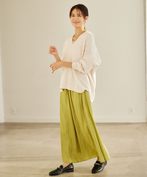 Elura（エルーラ）の「ラク艶イージーパンツ（その他パンツ・レディース・チャコールグレー/グレイッシュベージュ/ネイビー/イエロー/ブルー系その他3/ブラック系その他・MEDIUM/LARGE）」の8枚目の写真