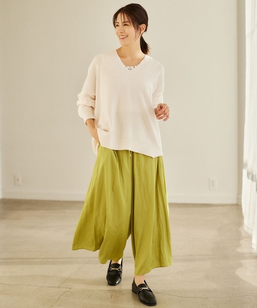 Elura（エルーラ）の「ラク艶イージーパンツ（その他パンツ・レディース・チャコールグレー/グレイッシュベージュ/ネイビー/イエロー/ブルー系その他3/ブラック系その他・MEDIUM/LARGE）」の7枚目の写真