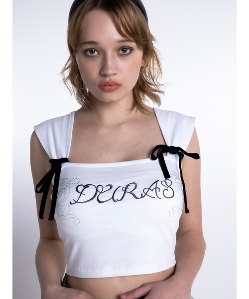DURAS(デュラス)の「Rhine stone top(タンクトップ・レディース・ホワイト/グリーン/ピンク・FREE)」の13枚目の写真