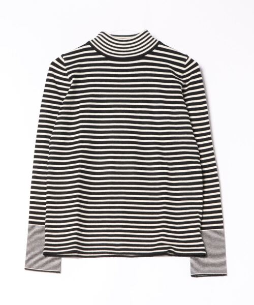 BANICO（バニコ）の「【BANICO】ハイネック　長袖ボーダートップス（Tシャツ/カットソー・レディース・ホワイト/ブラック/ベージュ・FREE）」の11枚目の写真