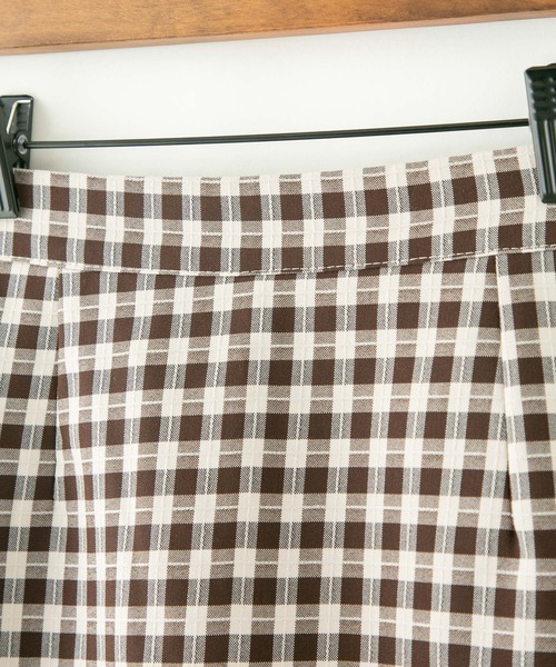 bounDary（バウンダリー）の「【bounDary/バウンダリー】　ギンガムチェックミニスカート（スカート・レディース・ベージュ/ダークブラウン・LARGE/MEDIUM）」の8枚目の写真