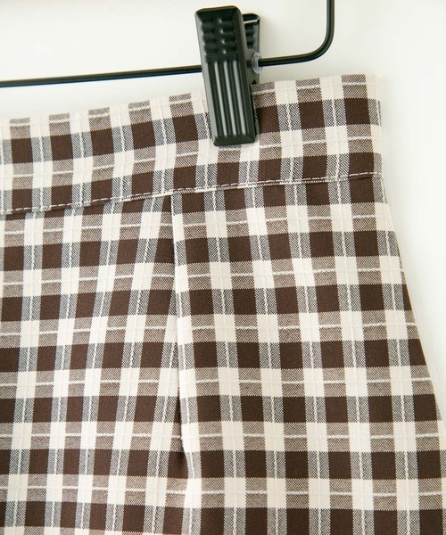 bounDary（バウンダリー）の「【bounDary/バウンダリー】　ギンガムチェックミニスカート（スカート・レディース・ベージュ/ダークブラウン・LARGE/MEDIUM）」の9枚目の写真