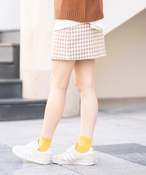 bounDary（バウンダリー）の「【bounDary/バウンダリー】　ギンガムチェックミニスカート（スカート・レディース・ベージュ/ダークブラウン・LARGE/MEDIUM）」の21枚目の写真