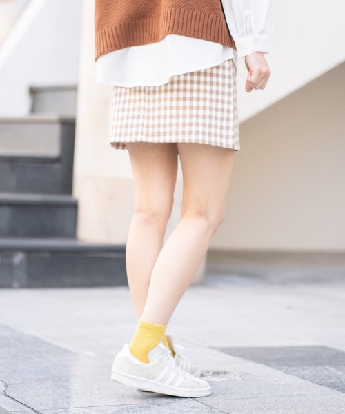 bounDary（バウンダリー）の「【bounDary/バウンダリー】　ギンガムチェックミニスカート（スカート・レディース・ベージュ/ダークブラウン・LARGE/MEDIUM）」の22枚目の写真