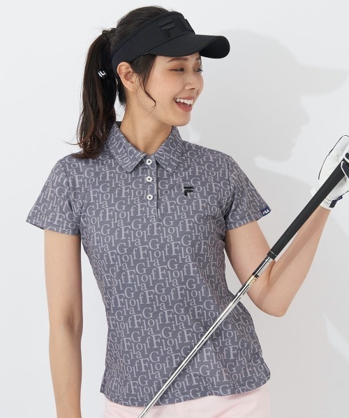 FILA GOLF(フィラゴルフ )の「【FILA GOLF/フィラゴルフ】レディース半袖シャツ ゴルフ(シャツ/ブラウス・レディース・グレー/ホワイト/ブラック・MEDIUM/LARGE/X-LARGE)」の1枚目の写真