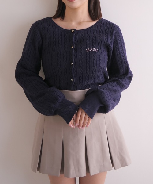 muguet(ミュゲ)の「MASC cable cardigan(カーディガン/ボレロ・レディース・ネイビー/ピンク・FREE)」の12枚目の写真