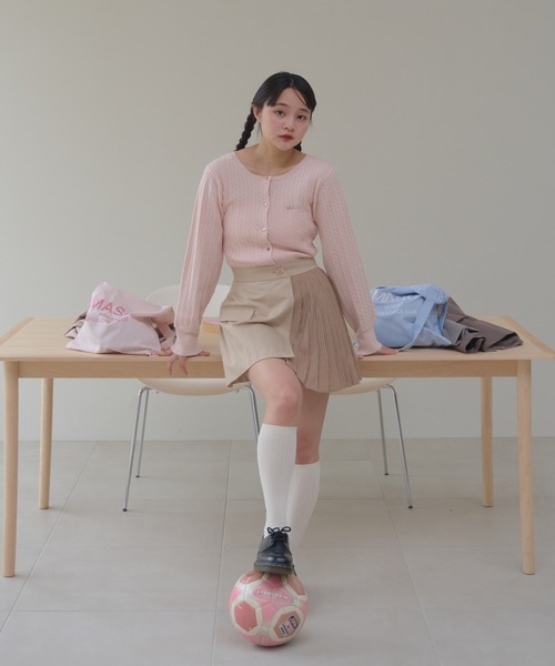 muguet(ミュゲ)の「MASC cable cardigan(カーディガン/ボレロ・レディース・ネイビー/ピンク・FREE)」の21枚目の写真