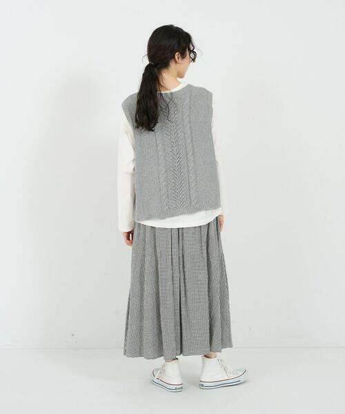 conges payes ADIEU TRISTESSE（コンジェ ペイエ アデュートリステス）の「リリヤーン地柄2wayベスト（ベスト・レディース・オートミール/グレー・FREE）」の19枚目の写真