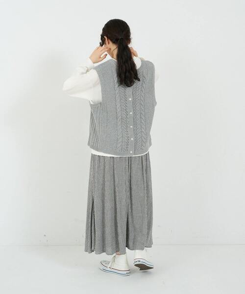 conges payes ADIEU TRISTESSE（コンジェ ペイエ アデュートリステス）の「リリヤーン地柄2wayベスト（ベスト・レディース・オートミール/グレー・FREE）」の14枚目の写真