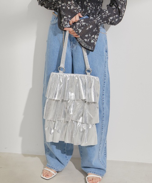 VIS（ビス）の「チェーンフリルトート（トートバッグ・レディース・ゴールド/シルバー・FREE）」の15枚目の写真
