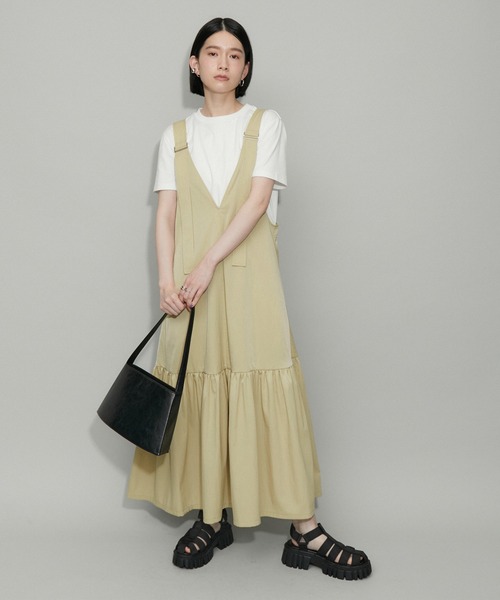 早割✨ADAMETROPE オーバーオールジャンパースカート　ブラック ADAM ET ROPÉ FEMME(アダム エ ロペ ファム) / 【WEB限定