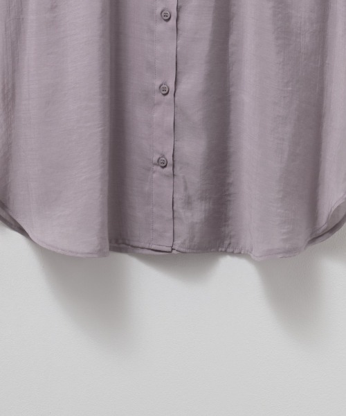 HusHusH（ハッシュアッシュ）の「HusHusH ハッシュアッシュ バンドカラーシアーシャツ（シャツ/ブラウス・レディース・スモークピンク/ライトグレー・M/L/S）」の13枚目の写真