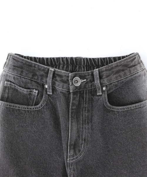 kOhAKU（コハク）の「『ブリーチラインデニムパンツ』（デニムパンツ・レディース・ブルー/ブラック・1/2）」の6枚目の写真