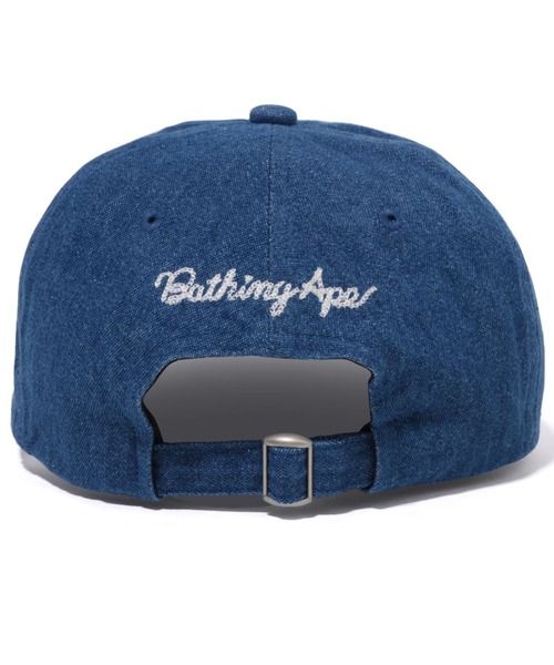 A BETHING APE キャップ ブルー A BATHING APE（アベイシングエイプ）の「APE HEAD DENIM CAP