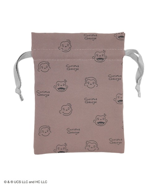 ACCOMMODE（アコモデ）の「【365Curious 】おさるのジョージ　パターン巾着ポーチ（ポーチ・レディース・アイボリー/ベージュ・FREE）」の8枚目の写真